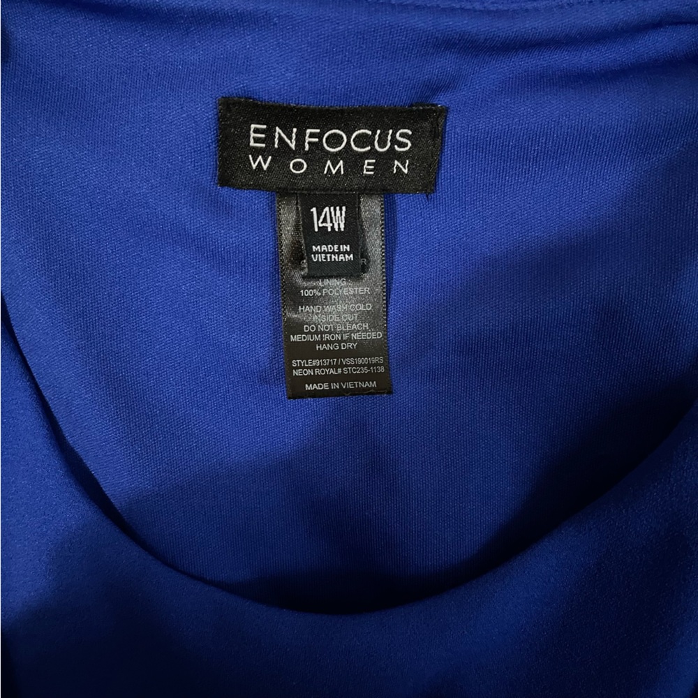 Enfocus Studio Royal Blue Sleeveless Flounce Hem Dress - Picture 4 of 6